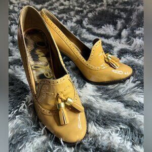 Sam Edelman Tassel Pumps Mustard EUC size